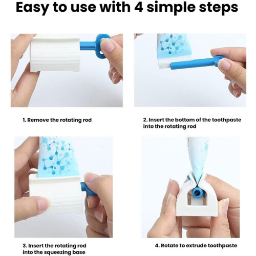 Toothpaste Squeezer with Rotating Handle, Rolling Toothpaste Squeezer for Efficient Dispensing, Space-Saving Tube Roller for Bathroom Organization, An 2