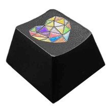 Bunte Herz-Tastenkappe aus Aluminiumlegierung,-Schwarz