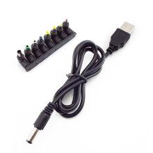 Mehrere Anschlüsse DC5V 5,5 x 2,1 mm-Ellbogen 8-teiliges Set US