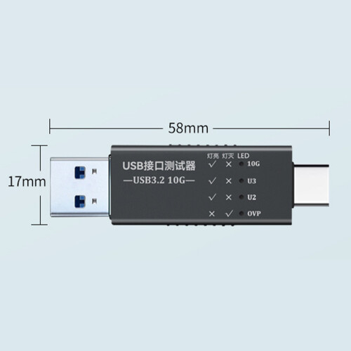 Type C naar USB A-interfacetester met LED-spannings- en-Oranje 2