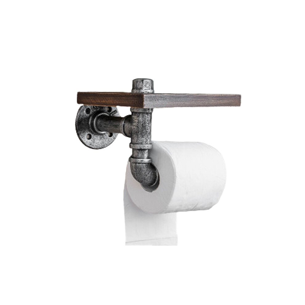 Heavy Duty Steampunk Dispenser, Rustic Industrial Toilet Paper Holder, Farmhouse Style Bathroom Decor with Large Storage Shelf, Easy to Install, Premi-image-OPC-PQXKBZP-NEW