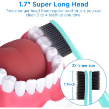 Dentist-Designed Toothbrush For Gentle Clean, Deep Cleaning With Activated Carbon Bristles, Comfortable Handle For Optimal Grip, Big Brush For An