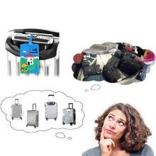 Etichetă de bagaj pentru valize de călătorie, etichete de bagaje de călătorie, material flexibil, design drăguț cu desene animate,