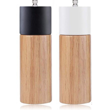 Refillable Grinder Set For Various Spices, Elegant Kitchen Addition Acacia Wood, Manual Pepper Mill With Adjustable Coarseness Ceramic Rotor