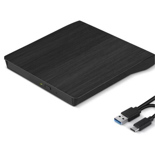 USB3.0 External CDDVD Drive Portable Player-Double mouth Black 1