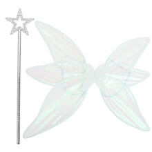 1 Set Cosplay Fairy Wing Decorative Fairy Wing Party Fairy Wing Performance Fairy Wing with Wand