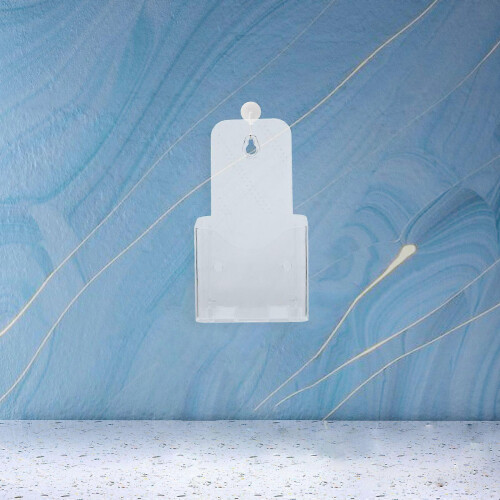 2pcs Wall Mounted File Document Holder Desktop Booklet Display Container A6 Wall Hanging File Holder Document Holder Transparent File Booklet Holder A 2