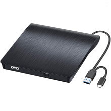 External CD DVD Drive USB 3.0 TypeC, CD DVD Burner Portable for Laptop Desktop Windows Mac
