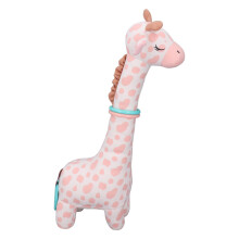 Niedliches pinkes Plüsch-Giraffen-Knirschspielzeug für Babys, 37 cm