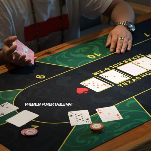 Texas Hold'em Mat, Poker Table Mat, Thick Rubber Tablecloth, NonSlip Game Layout Mat 1
