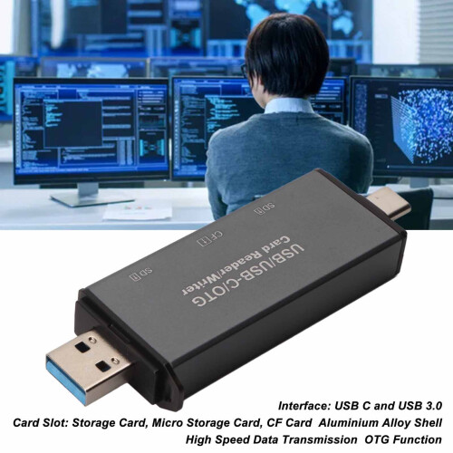 High-Speed USB C & 3.0 Card Reader Aluminum Alloy for Phone/Computer 2