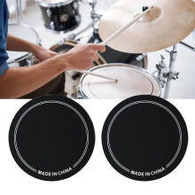 Black 2PCS Drum Head Patch PET Wear-Resistant Protector for Single Pedal Use