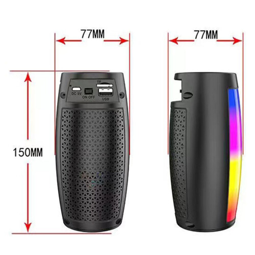 Portable Bluetooth Speaker with Colorful Lights, Memory Card Support, ABS Material 1