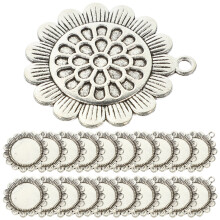 20Stk Silber Sonnenblumen Anhänger Fassung Legierung Für Halloween