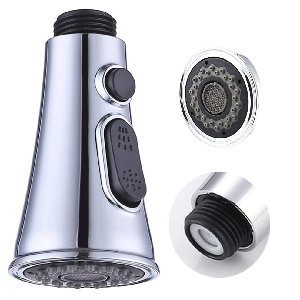 3Function Chrome Plated Pullout Kitchen Faucet Sprayer Nozzle, Compatible With G1/2 Connection Only 9365049067010