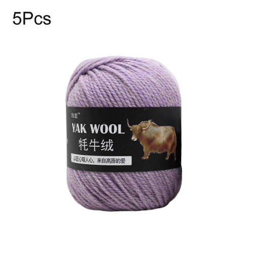5Pcs DIY Soft Knitting Yarn for Blanket Hat Scarf--Light Purple
