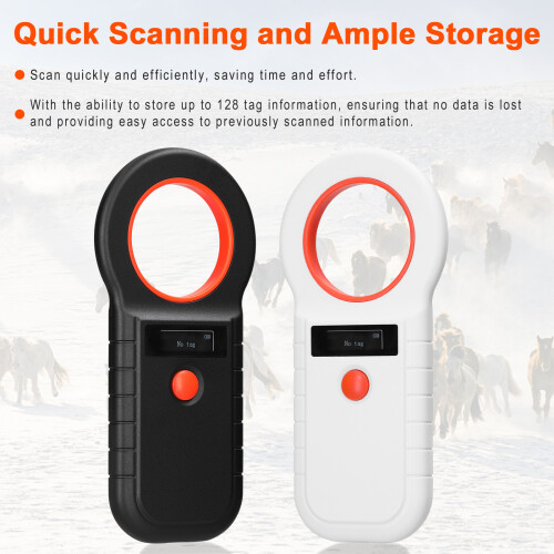 Handheld Pet RFID Scanner with OLED Display 128 Data Storage Support EMID FDX-B 1