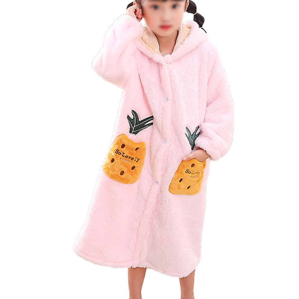 Skin-friendly Material Toddler Bathrobe, Warm and Absorbent with Lightweight Hooded Design, Two Pocket Plush Robes for Kids, Cute Cartoon Prints Ideal