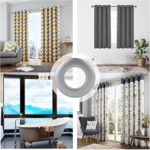 Curtain Grommets for Tab Top Eyelet Pleated Curtains, Nanoscale Low Noise Silent Sliding Plastic Grommet Rings Durable Rust Proof Snap Fixing Design,