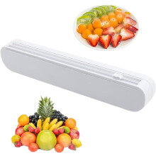 Dispensador de filme plástico, dispensador de filme para alimentos com design seguro, lâmina deslizante bidirecional para bordas limpas,