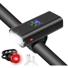 Ultraljusta cykellampor för äventyrare, uppladdningsbara LED-cykellampor med roterbart fäste och stor batterikapacitet