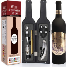 Wine Accessories for Wine Lovers, Elegant Wine Opener Set with Compact Storage, Perfect Wine Gift for All-in-one wine set Experience, Easy To Use