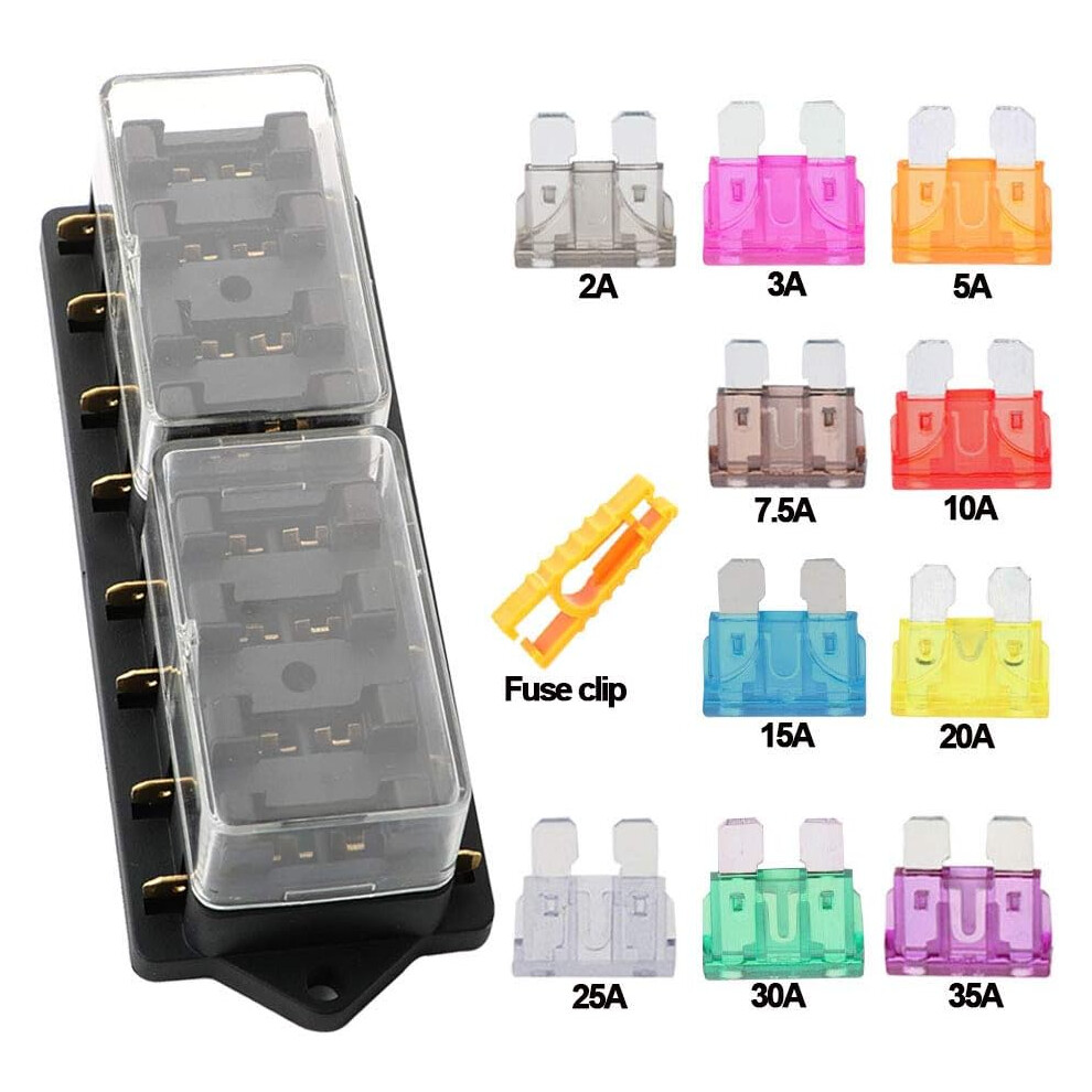 Compact Surface-Mount Circuit Protection, Solid 8-Way Atc Auto Blade Fuse Box, Fixable With 2 Preformed Holes For Cars, Ships, Tricycles 9128293447324