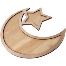 Islamilaiset koristeet, hienostunut muotoilu Ramadan-tarjotin kodin sisustukseen, laadukas puinen Eid Mubarak -tarjotin, uudelleenkäytettävä,