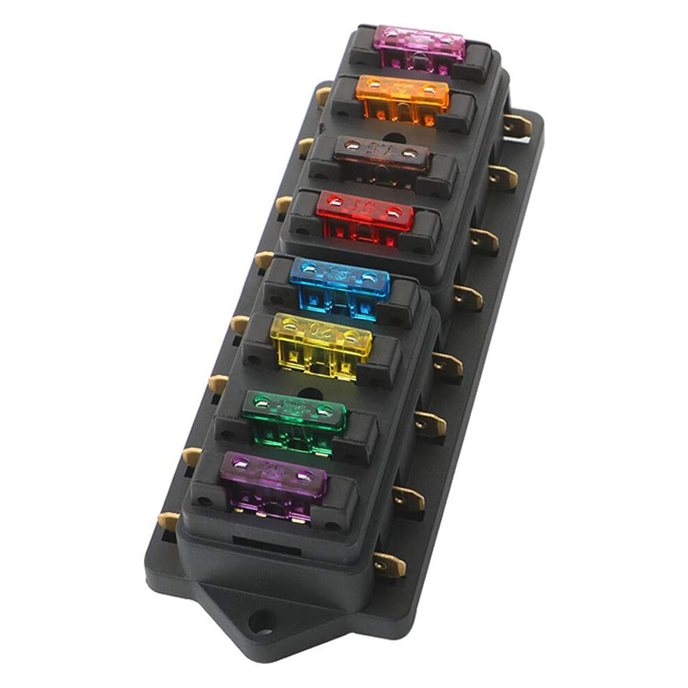 Automotive Marine Boat 8-Way Atc Fuse Block, Waterproof Fuse Panel Quick Fix With Transparent Damp-Proof Cover For Cars, Ships, Tricycles 9448196643457