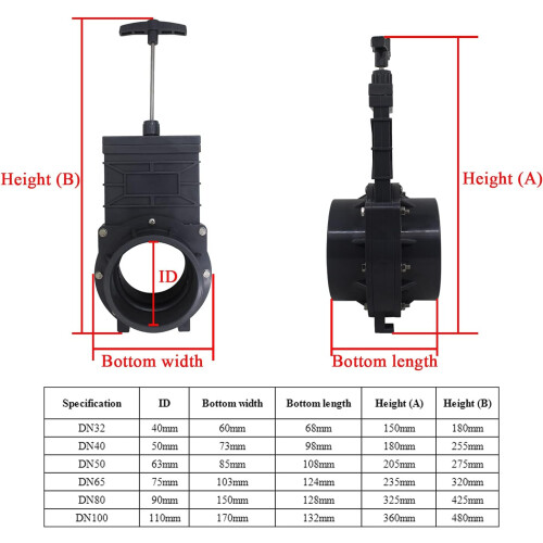 RV Waste Valve, Extensible Design Offers Flexibility in Installation, ABS Plastic Handle for Comfortable Grip, Black 2