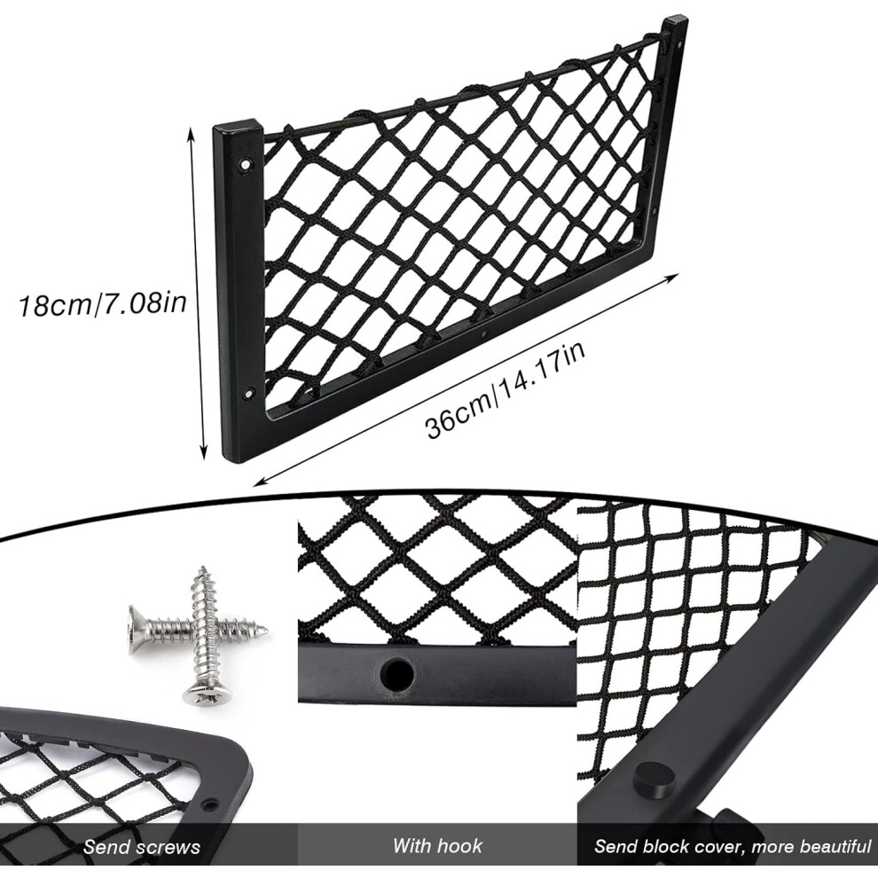 Adjustable Elastic Trunk Storage Net For Vehicles, Stretchable Cargo Net With Mounting Hardware, Car Rear Storage Organizer With Heavy Duty Elastic 9128293879729