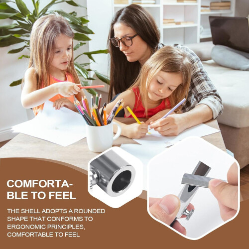 Cosmetic Pencil Sharpener – Mini Eye Shaper, Longlasting Makeup Tool (Silver) 1