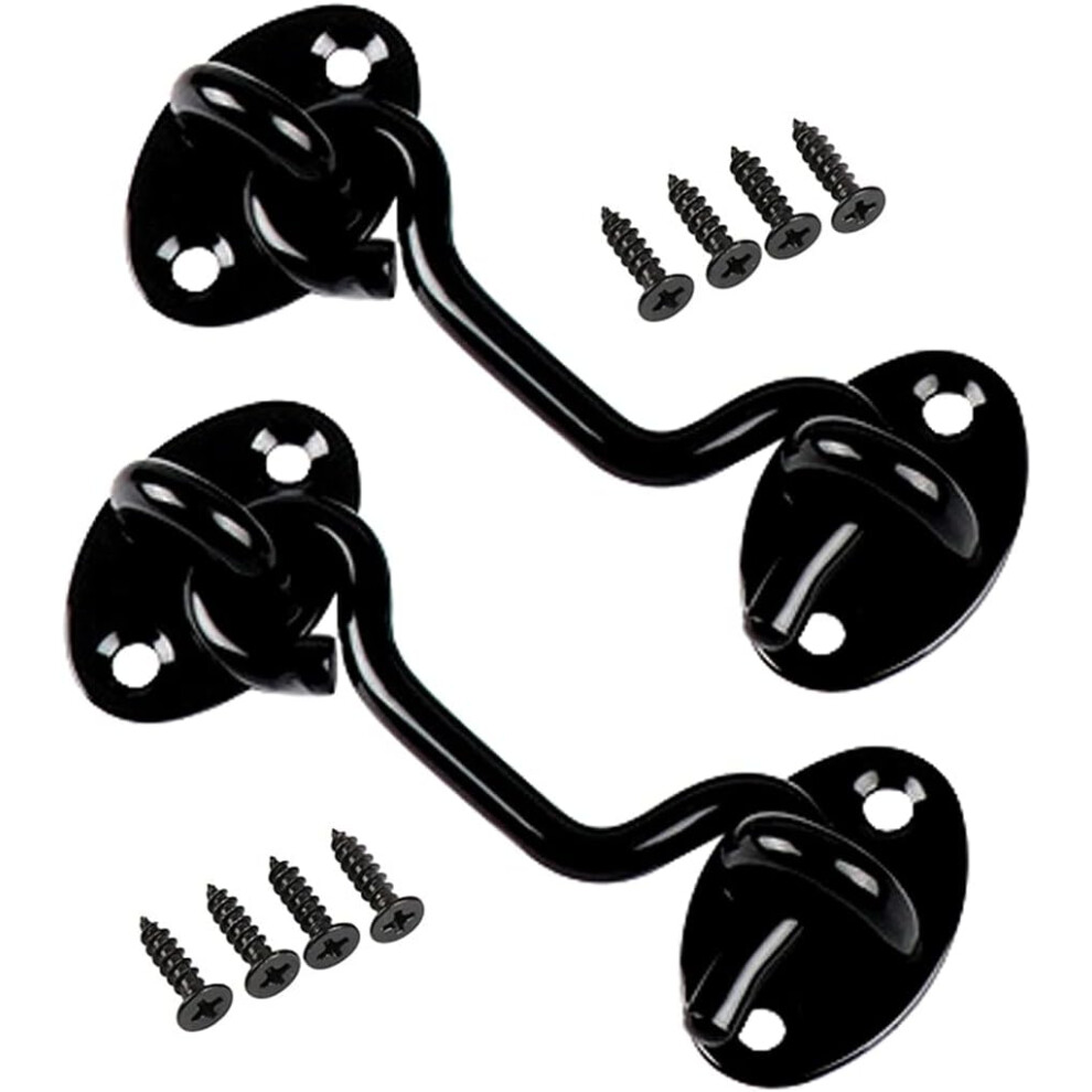 Sliding Door Lock Mechanism, Privacy And Safe Keeper Hook And Eye Latch For Indoor Outdoor Use, Sturdy Rust-Resistant Metal Door Latch For Garage 9340959466542