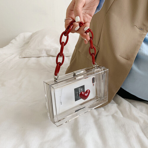 Herz Damen Transparent Freizeit Crossbody Bag 2