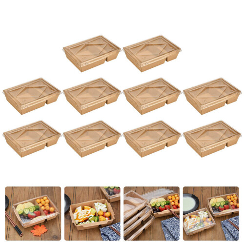 20Ud Cajas Prácticas Para Picnic Y Comida Con Cierre Y Marrón 2