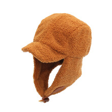 1Casque Hiver Extérieur Café Femme Laine Coupe-Vent
