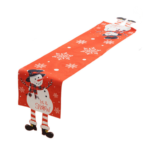 Christmas Table Runner Eye Catching-Red snowman single l