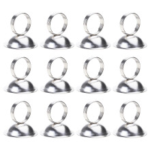 Pack of 12 Metal Table Sign Holders-Silver Hemisphere base 1