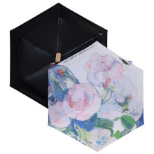 Travel Umbrella Windproof Umbrella Oil Painting-white rose