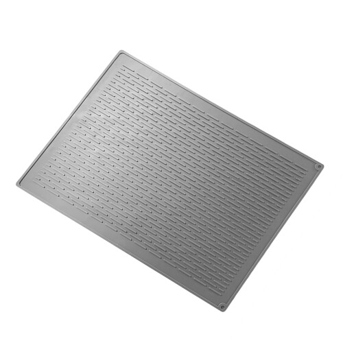 Silicone Dish Drainer Mat for Kitchen Enthusiasts-Light Grey