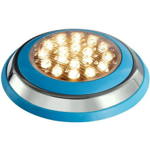 LED Pond Light Ring Fountain Underwater Light Submersible Pond Light Colorful Pool Light Sidewall Light Blue 24V 18W
