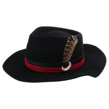 Chapeau de cowboy occidental à larges bords,-larme noire 2