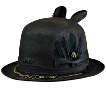 Chapeau de cowboy occidental à larges bords, chapeau-dôme noir