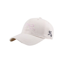 Chapeau de Baseball respirant avec nœud brodé pour femmes,-Beige