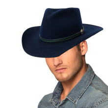 Chapeau Fedoras élégant pour adulte, chapeau de fête-Bleu marine