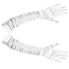 Gants plissés pour femmes, pour robe de soirée, longueur-Blanc