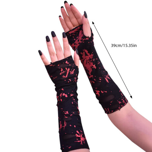 Mitaines pour spectacles sur scène, gants mystiques-Noir 1