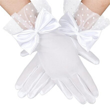 Gants en dentelle pour femmes, gants d'opéra de fête,-Blanc