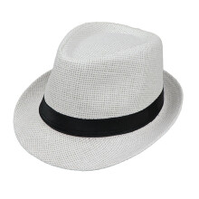 Chapeau Trilby respirant de Style britannique pour-Blanc