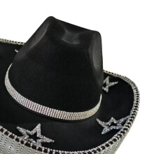Chapeau de cowboy pour enterrement de vie de jeune fille,-Noir